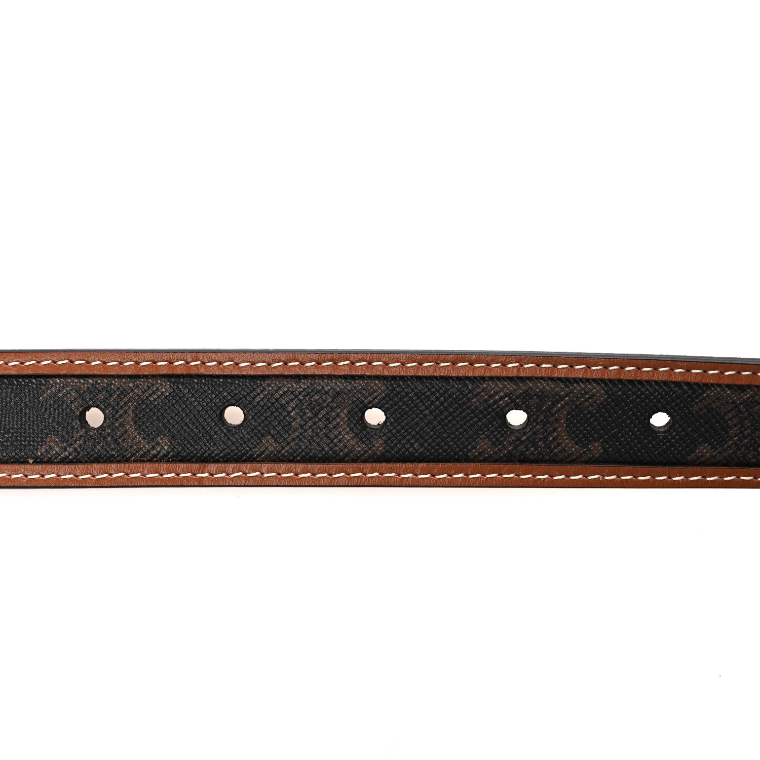 Celine Canvas Calfskin Medium 25mm Triomphe Belt 85 34 Tan 5 of 7
