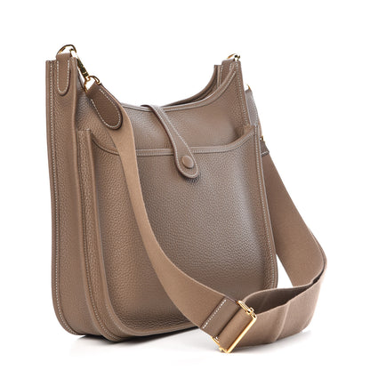 Hermes Taurillon Clemence Evelyne III PM Etoupe 3 of 10