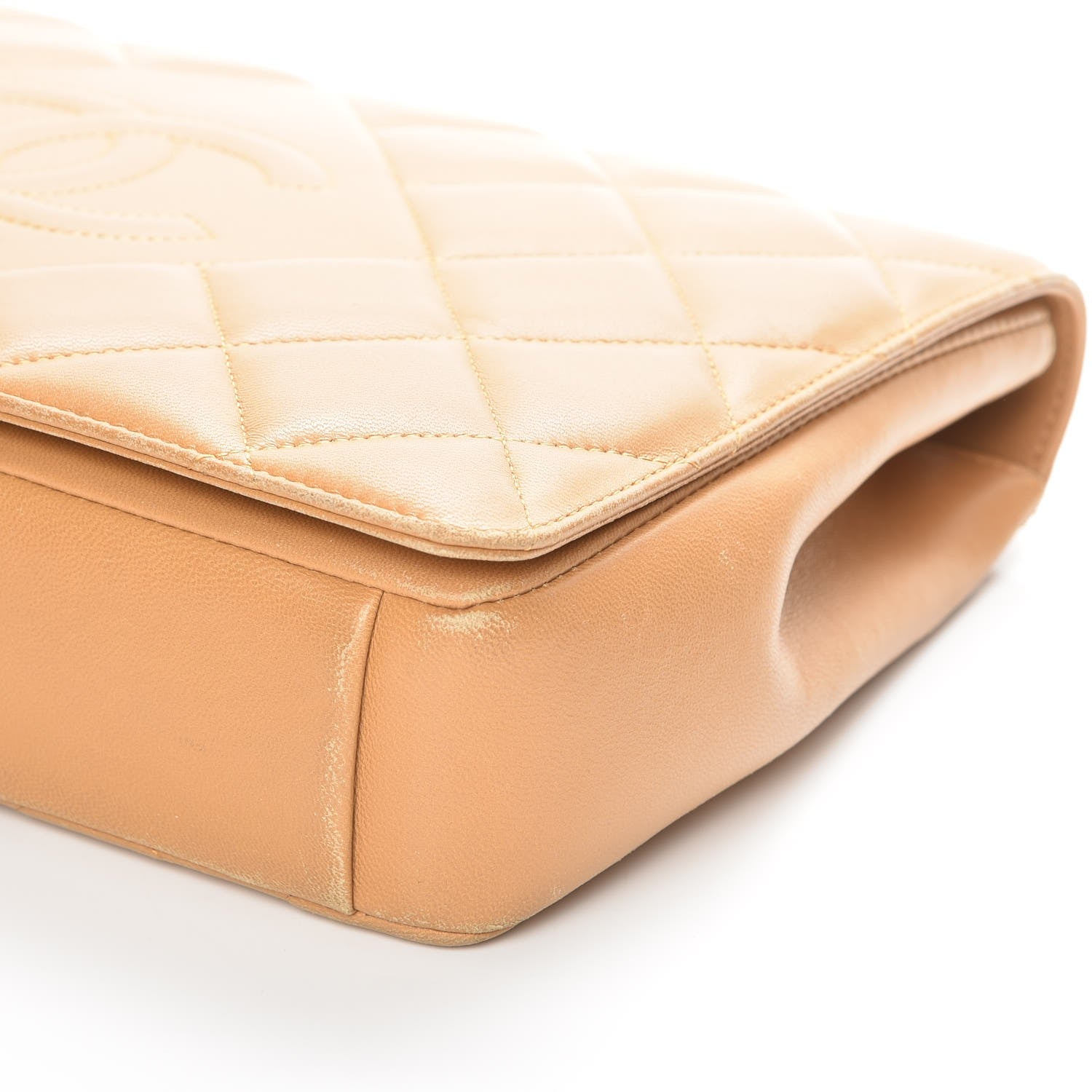 Chanel Lambskin Quilted Medium Diamond CC Flap Beige 9 of 11