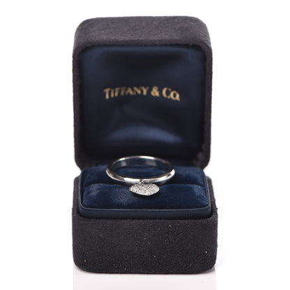 Tiffany Platinum Diamond Heart Charm Ring 56 7.75 5 of 5