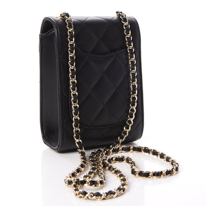 Chanel Lambskin Quilted Extra Mini Wallet On Chain WOC Black 4 of 9