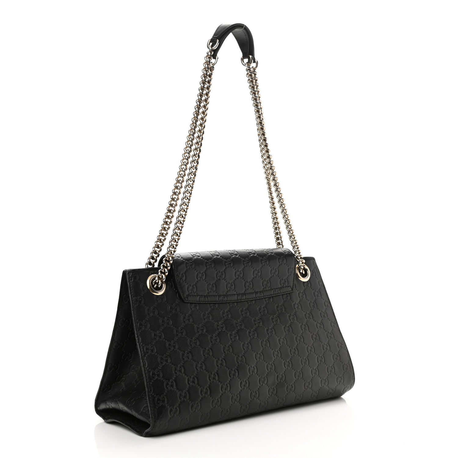 Gucci Guccissima Large Emily Chain Shoulder Bag Black 2 of 7