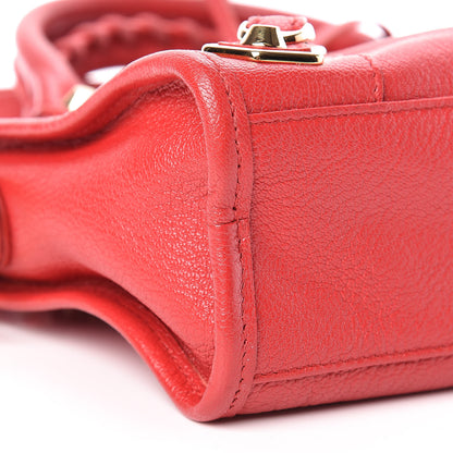 Balenciaga Chevre Gold Metallic Edge Hardware Mini City Rouge Grenade 9 of 13