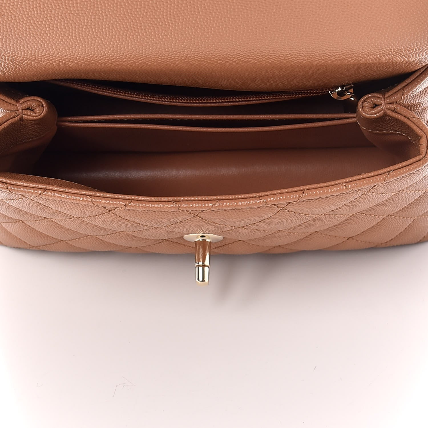 Chanel Caviar Quilted Mini Coco Handle Flap Brown 5 of 10