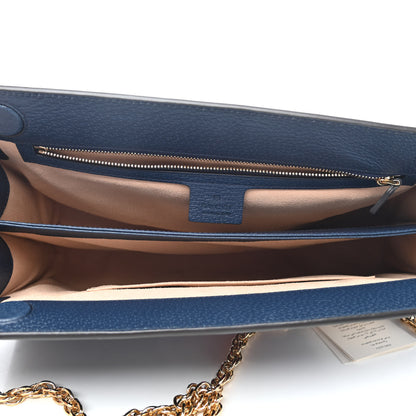 Gucci Textured Calfskin Web Medium Ophidia Chain Shoulder Bag Blue Agata 4 of 4