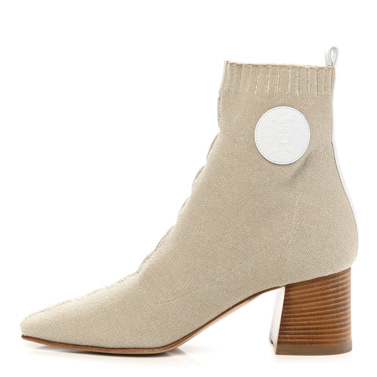 Hermes Knit Calfskin Volver 60 Ankle Boots 39 Nocciola 1 of 10