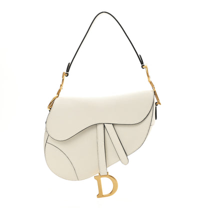 Christian Dior Grained Calfskin Saddle Bag White 1 of 10