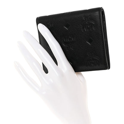 MCM Calfskin Ottomar Monogram Bi-Fold Wallet Black 2 of 8