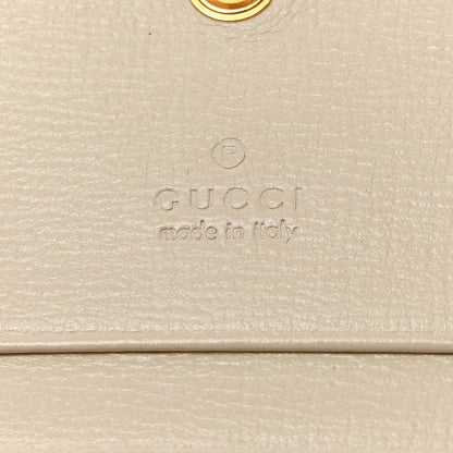 Gucci GG Supreme Monogram Azalea Calfskin Horsebit 1955 Card Case Wallet Beige Ebony Mystic White 6 of 9