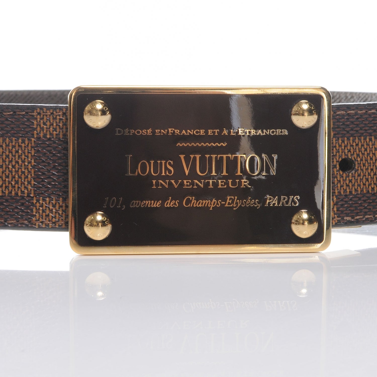 Louis Vuitton Damier Ebene Inventeur Reversible Belt 100 40 3 of 5