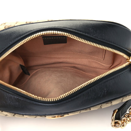 Gucci Monogram Matelasse Diagonal Small GG Marmont Chain Shoulder Bag Beige Black 5 of 12