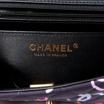 Chanel Printed Fabric Quilted Mini Rectangular Flap Black Pink Blue Yellow Orange 7 of 14