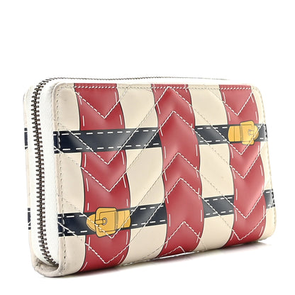 Gucci Calfskin Matelasse Trompe L'Oeil Print GG Marmont Zip Around Wallet 2 of 10