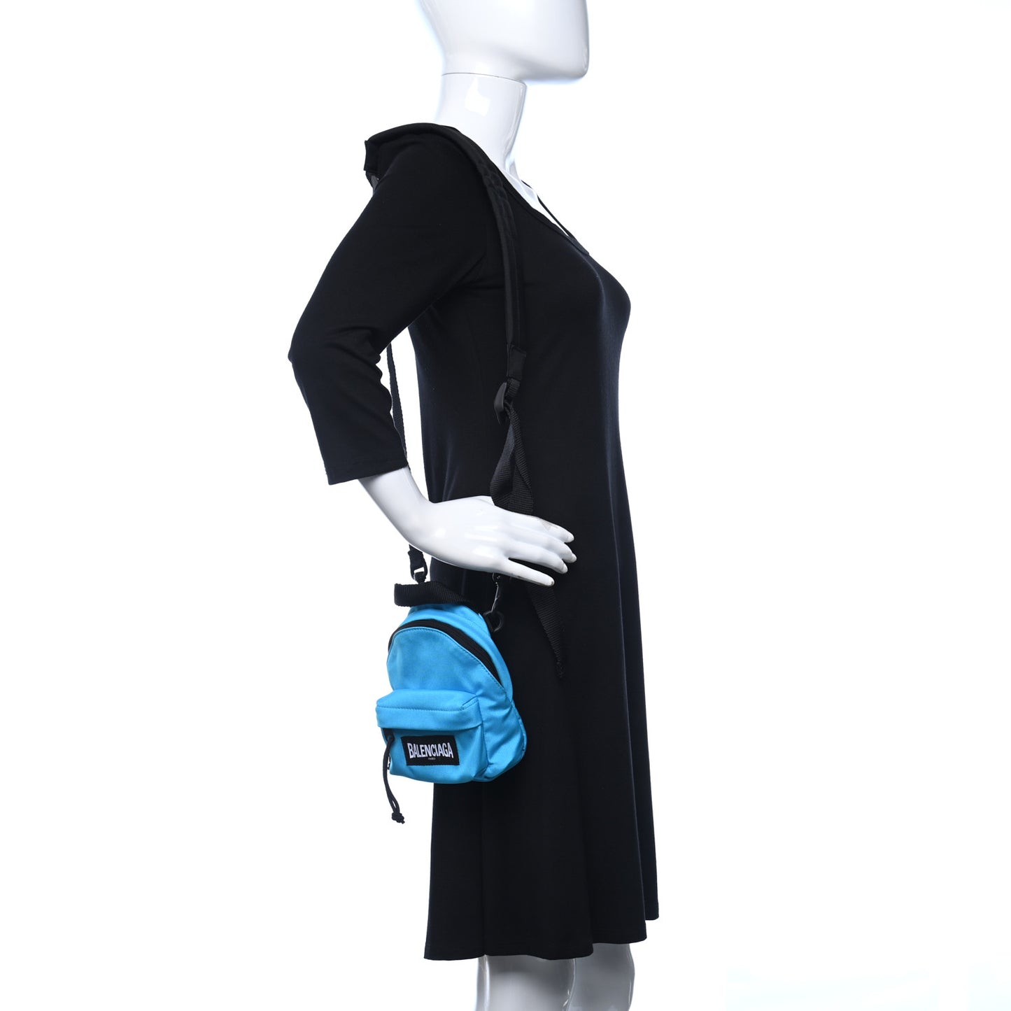 Recycled Casual Nylon Mini Oversized Backpack Cyclades Blue