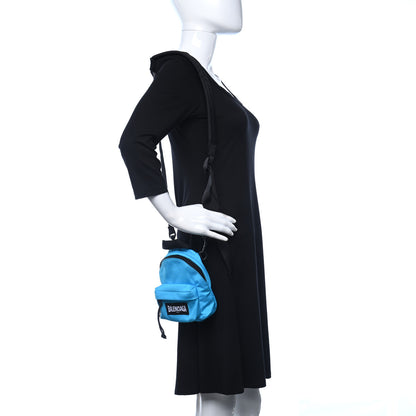 Balenciaga Recycled Casual Nylon Mini Oversized Backpack Cyclades Blue 2 of 14