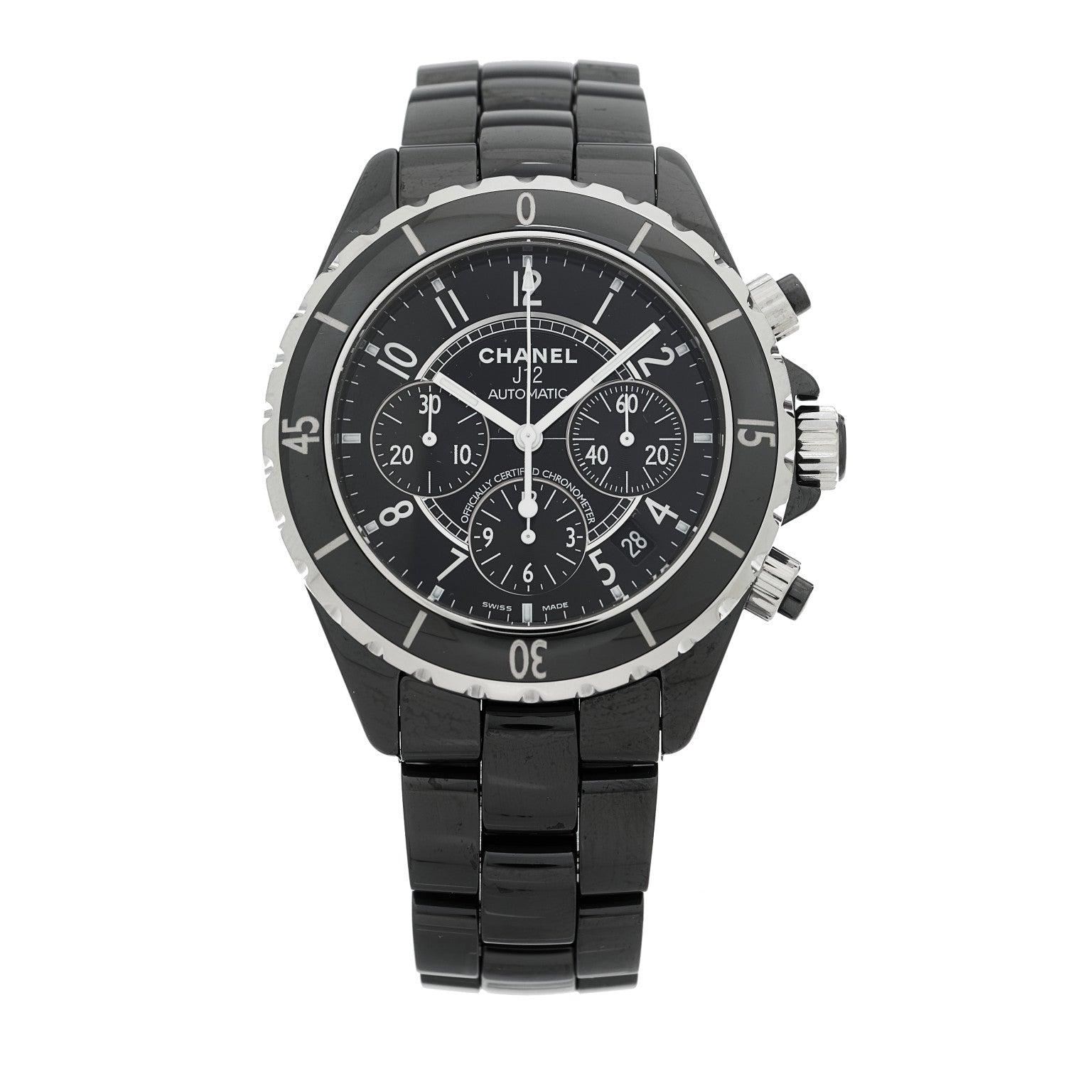 Chanel Stainless Steel Ceramic 41mm J12 Chronograph Automatic Watch Black 1 of 4