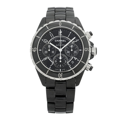 Chanel Stainless Steel Ceramic 41mm J12 Chronograph Automatic Watch Black 1 of 4
