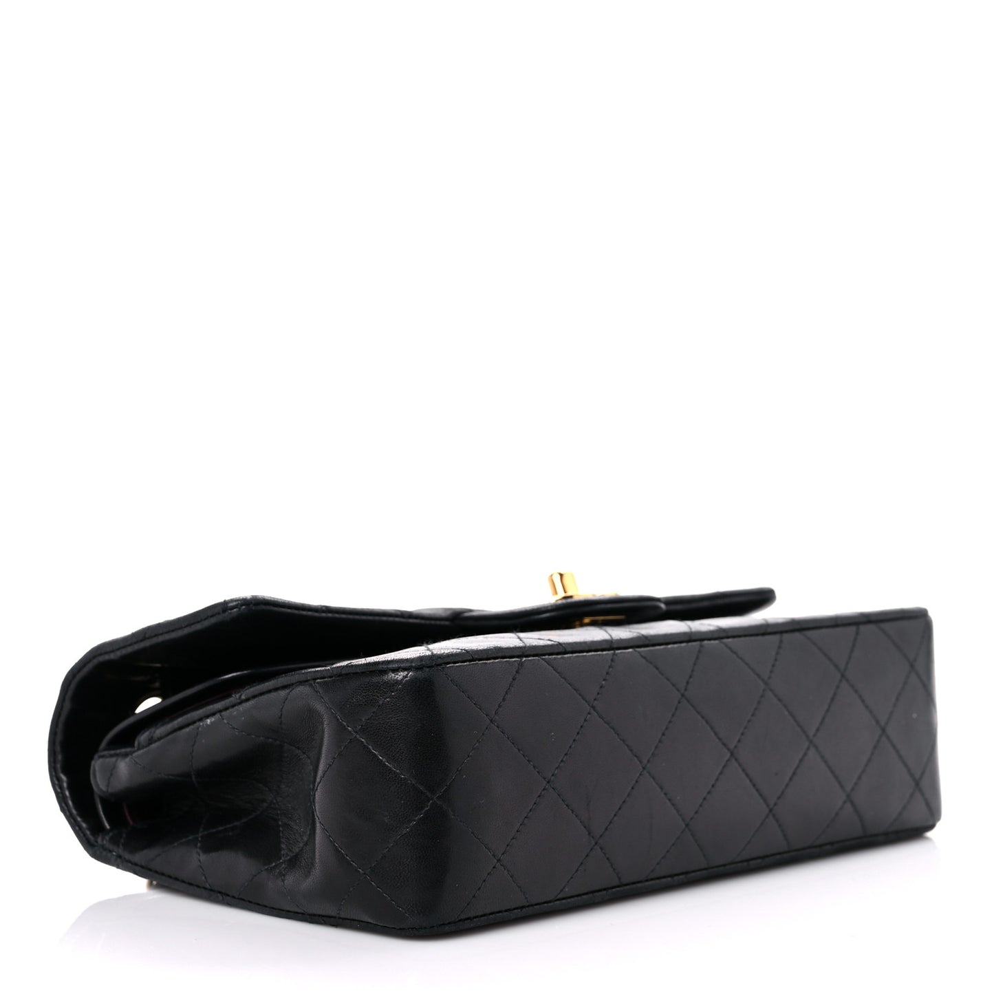 Lambskin Quilted Small Double Flap Black