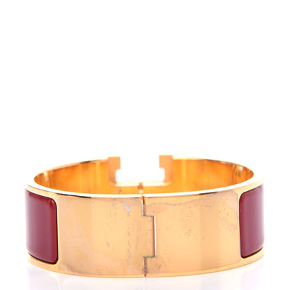 Hermes Enamel Wide Clic Clac H Bracelet PM China Red 3 of 4