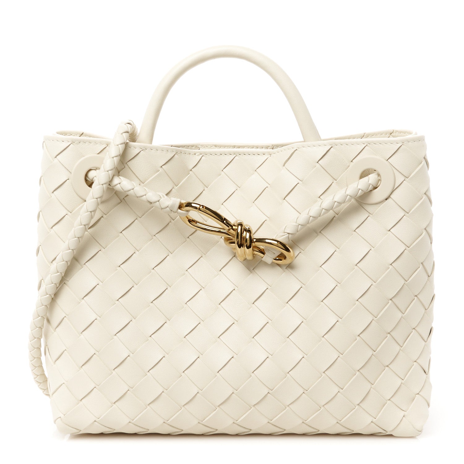 Bottega Veneta Nappa Intrecciato Small Andiamo Shoulder Bag Sea Salt 1 of 10
