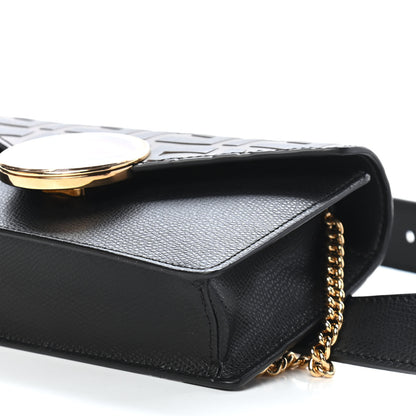 Fendi Vitello Cruise F is Fendi Bi-Color FF 1974 Embossed Envelope Belt Bag Maya Black 8 of 8