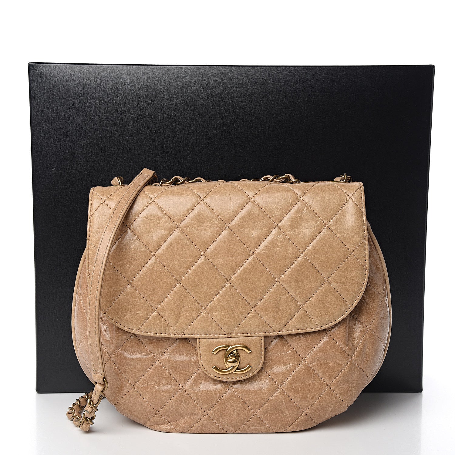 Chanel Glazed Calfskin Quilted Medium Bubble CC Flap Beige 12 of 12