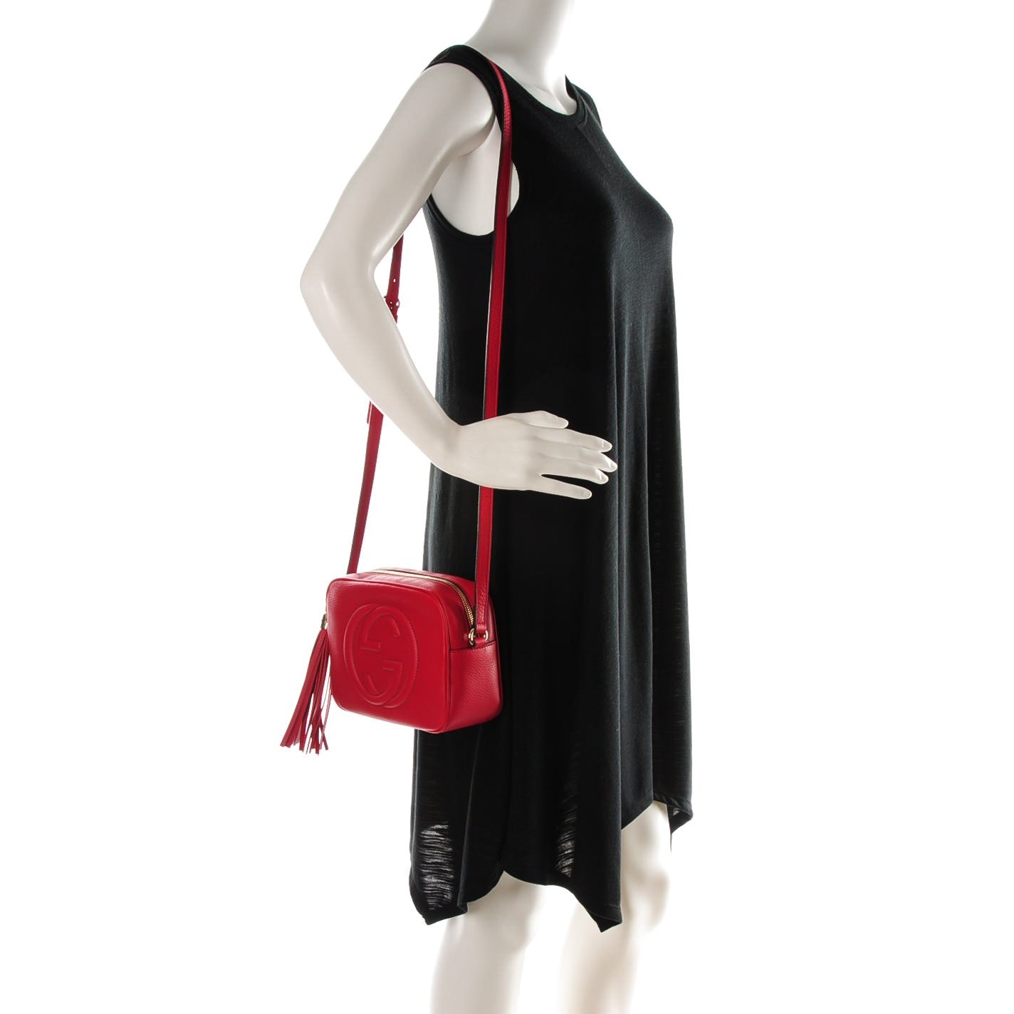 Gucci Pebbled Calfskin Small Soho Disco Bag Tabasco Red 2 of 7