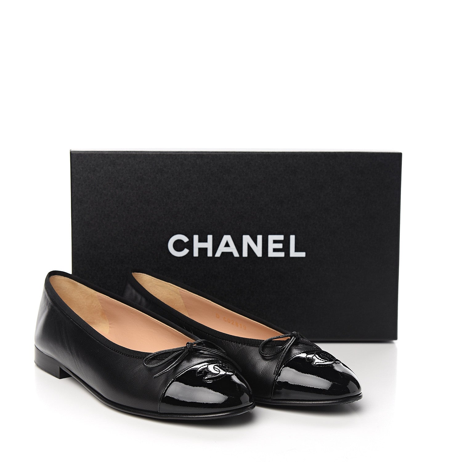 Chanel Lambskin Patent CC Cap Toe Ballerina Flats 36.5 Black 9 of 9
