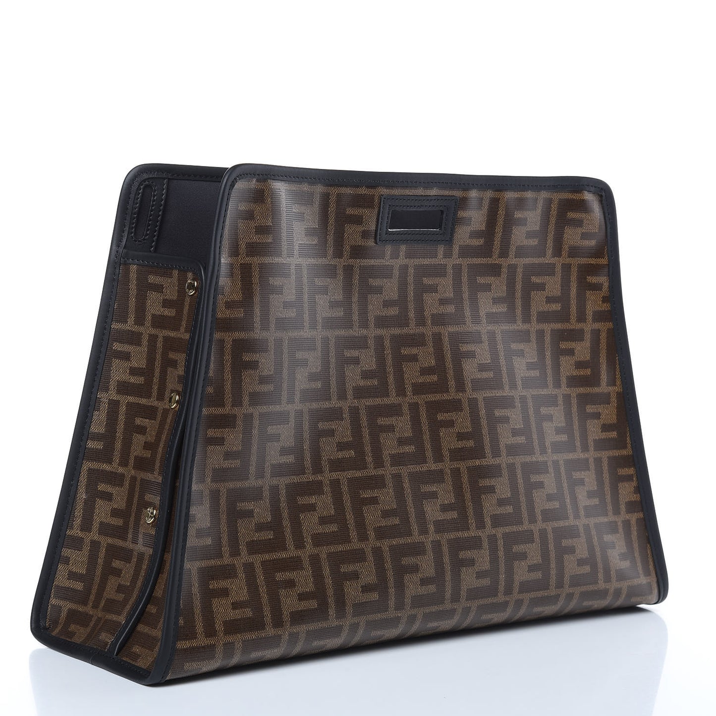 Glazed Fabric Vitello Century FF 1974 Stamp Patch Medium Peekaboo Defender Cover Mogano Panna Black