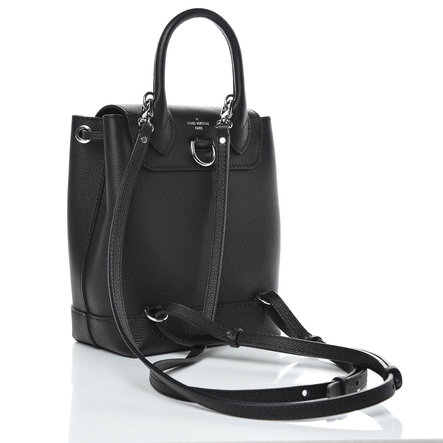 Louis Vuitton Calfskin Lockme Mini Backpack Black 3 of 9