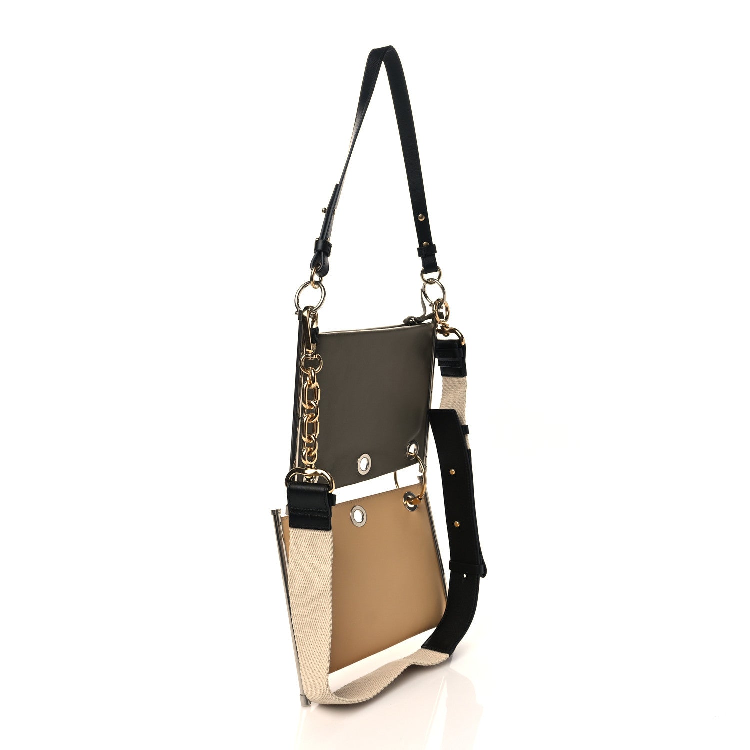 Chloe Smooth Calfskin Roy Double Shoulder Bag Merino Grey Bleached Brown 2 of 6