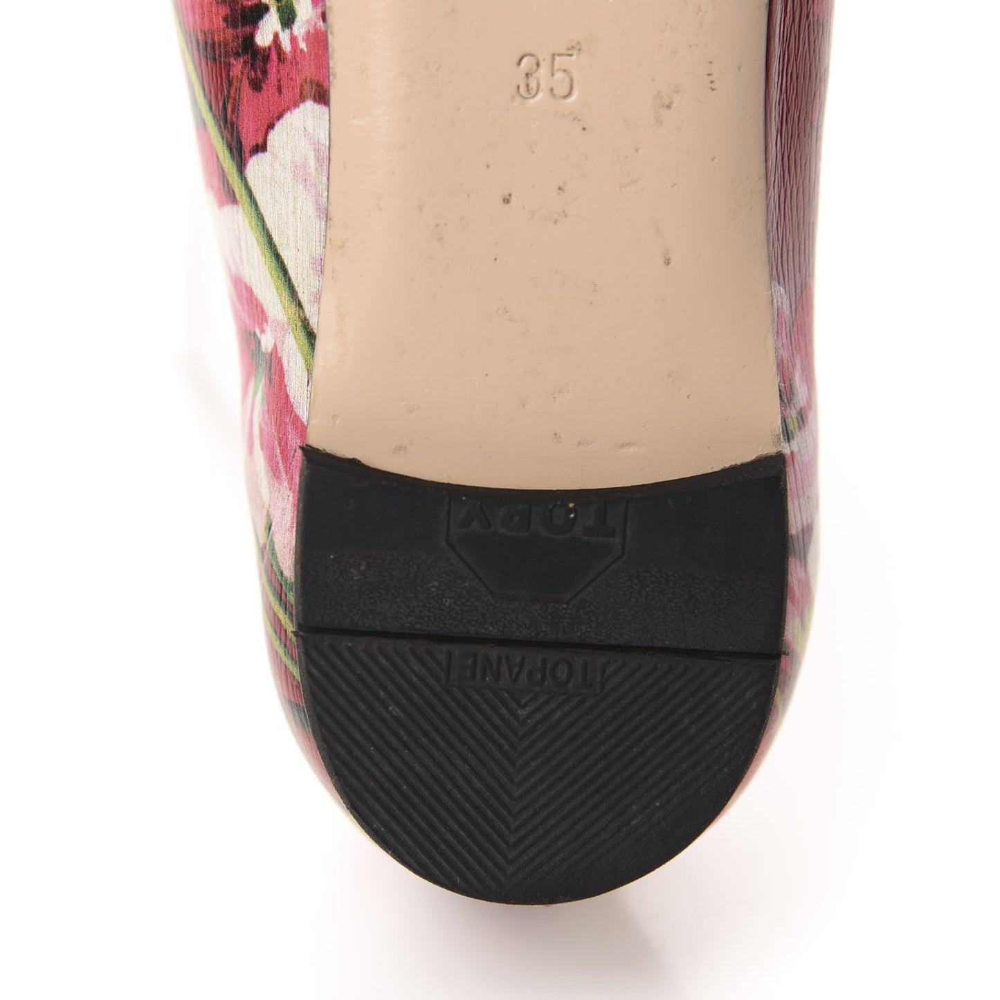 Calfskin Blooms Print Ballet Flats 35 Romantic Cherry Multicolor