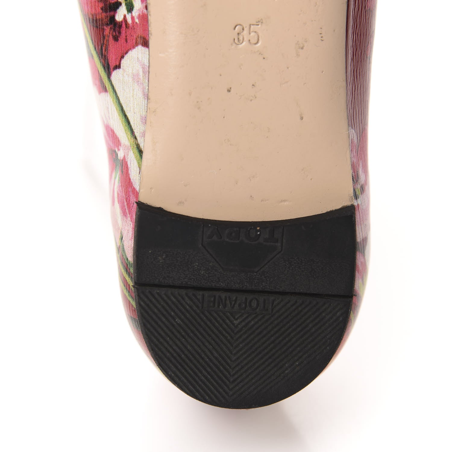 Gucci Calfskin Blooms Print Ballet Flats 35 Romantic Cherry Multicolor 9 of 12
