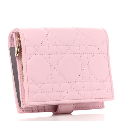 Christian Dior Lambskin Cannage Lucky Badge Eden Wallet Pink 3 of 7