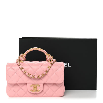 Chanel Caviar Quilted Mini Chain Top Handle Rectangular Flap Light Pink 12 of 12