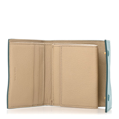 Celine Drummed Calfskin Small Multifunction Folded Wallet Light Blue 5 of 9