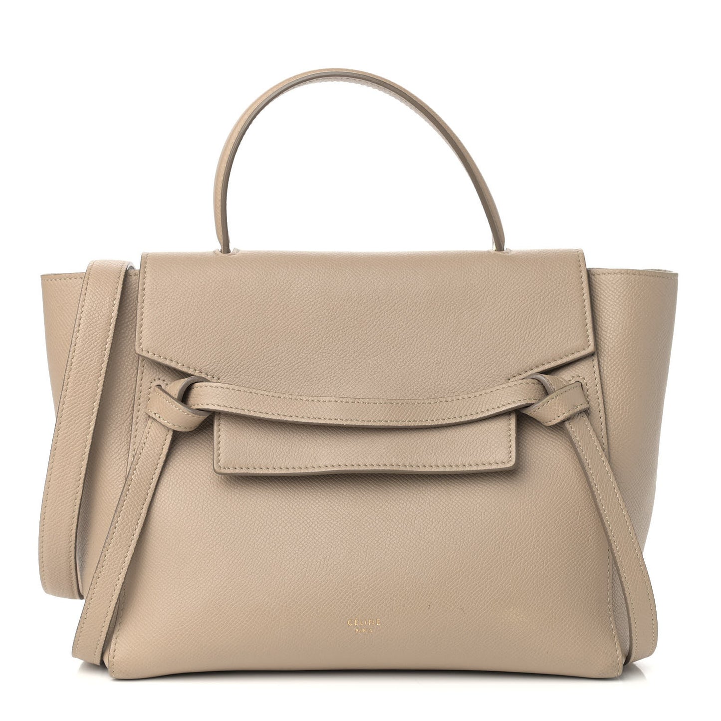 Grained Calfskin Micro Belt Bag Light Taupe