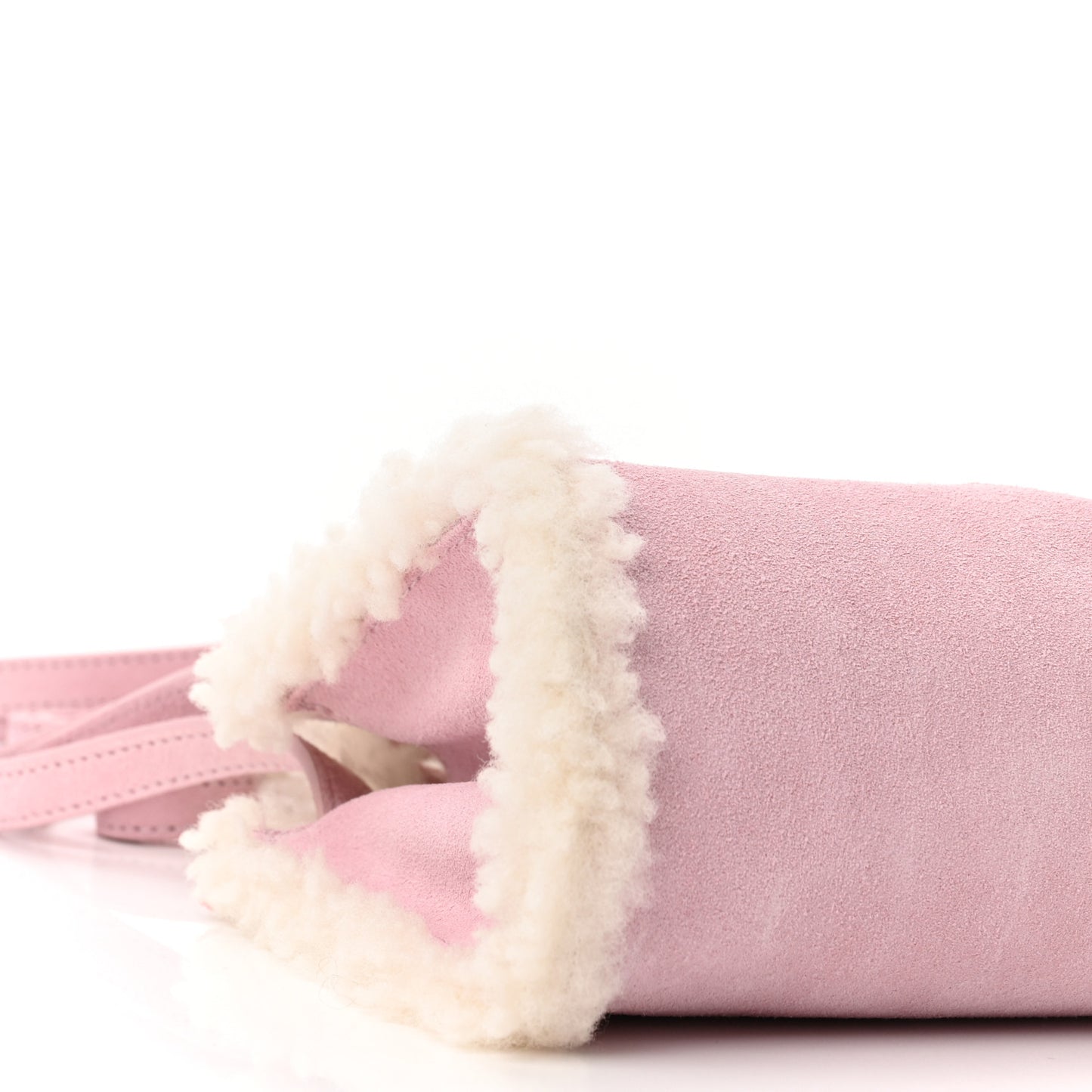 X UGG Suede Shearling Small Shopping Bag Pink