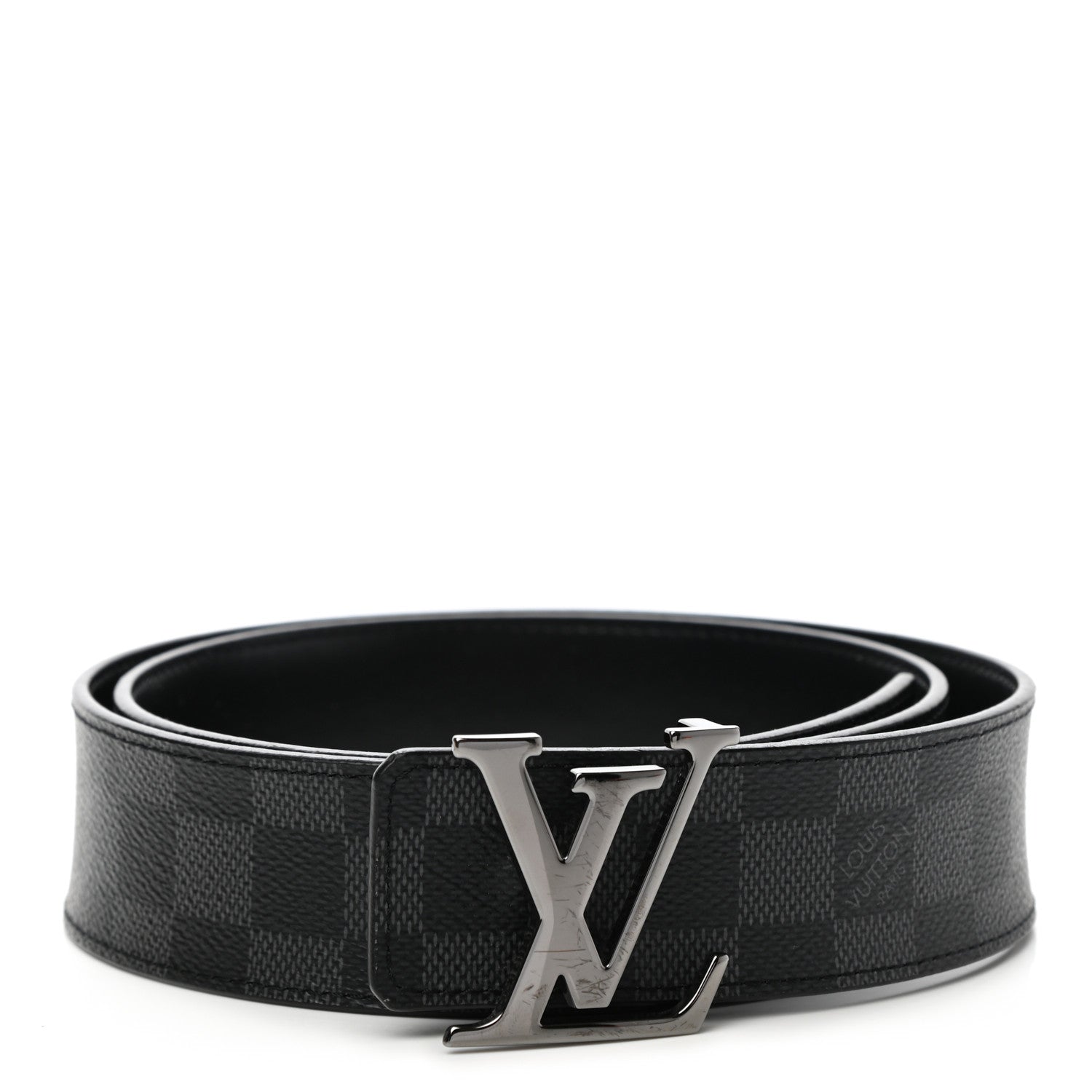 Louis Vuitton Damier Cobalt Calfskin 40mm LV Initiales Reversible Belt 90 36 Black 1 of 7