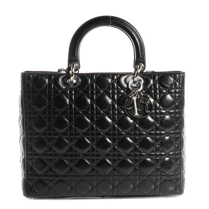 Christian Dior Lambskin Cannage Large Lady Dior Black 1 of 7