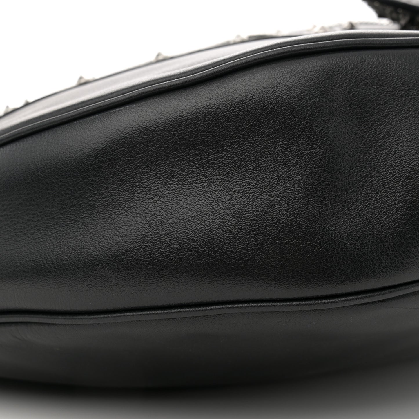 Calfskin Studded Medium Repeat Zip Hobo Black