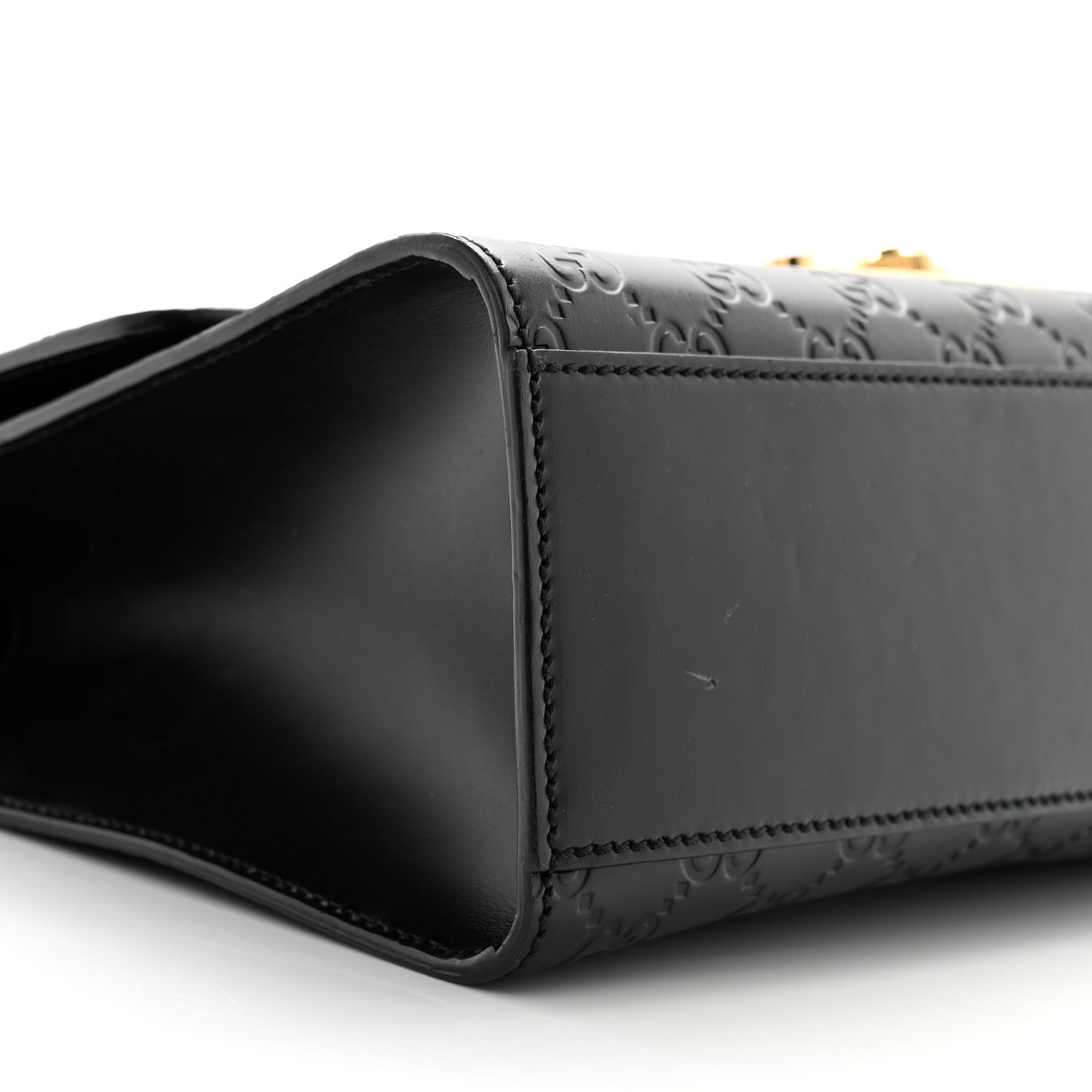 Guccissima Medium Padlock Shoulder Bag Black