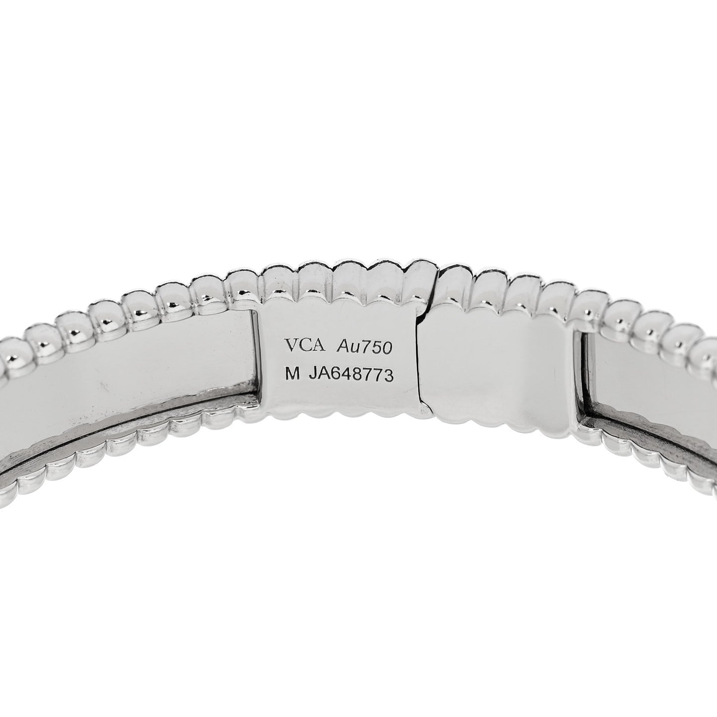 18K White Gold Perlee Signature Bangle Bracelet M