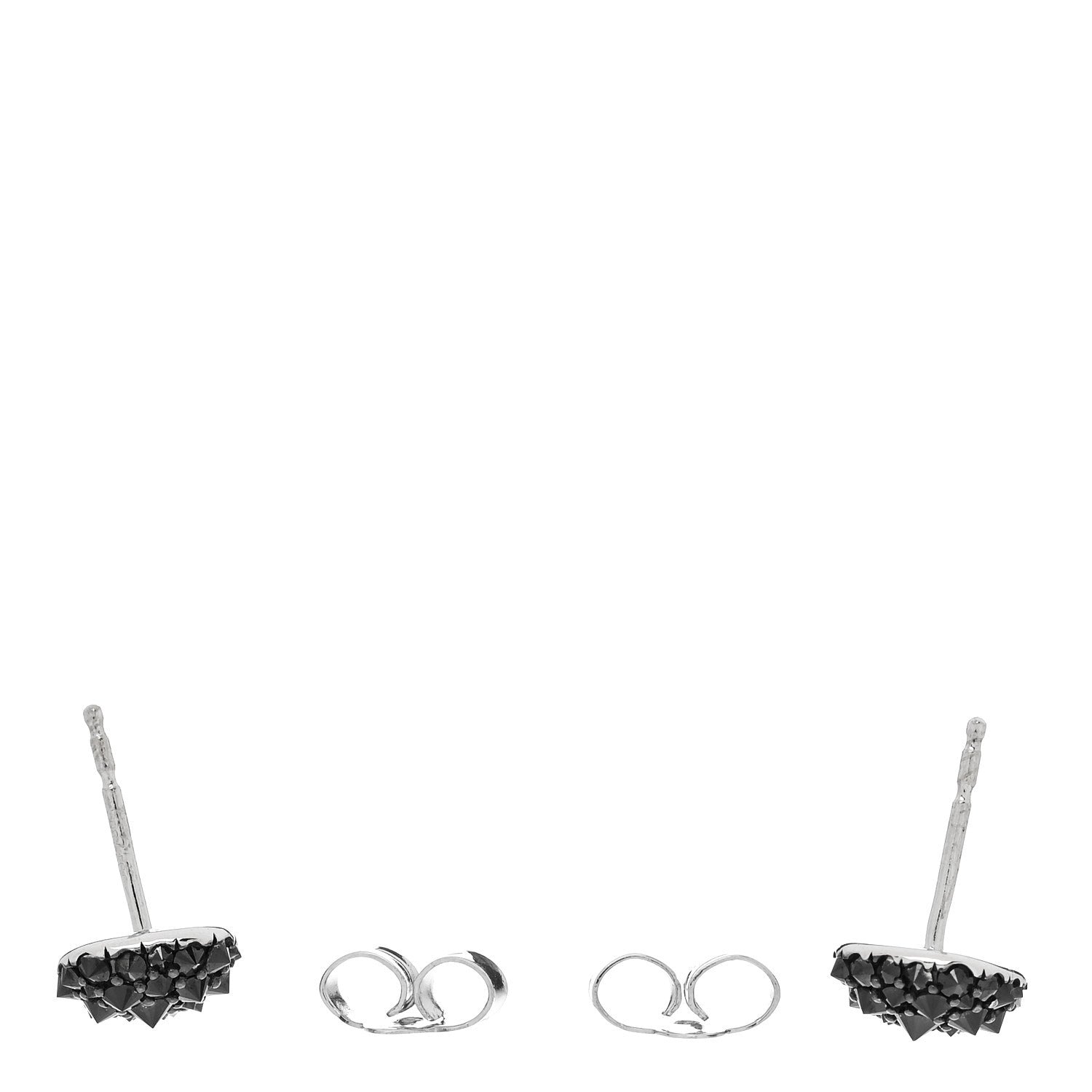 David Yurman 18K White Gold Black Diamond Reverse Set Pave Cushion Stud Earrings 3 of 4