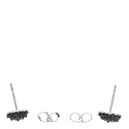 David Yurman 18K White Gold Black Diamond Reverse Set Pave Cushion Stud Earrings 3 of 4