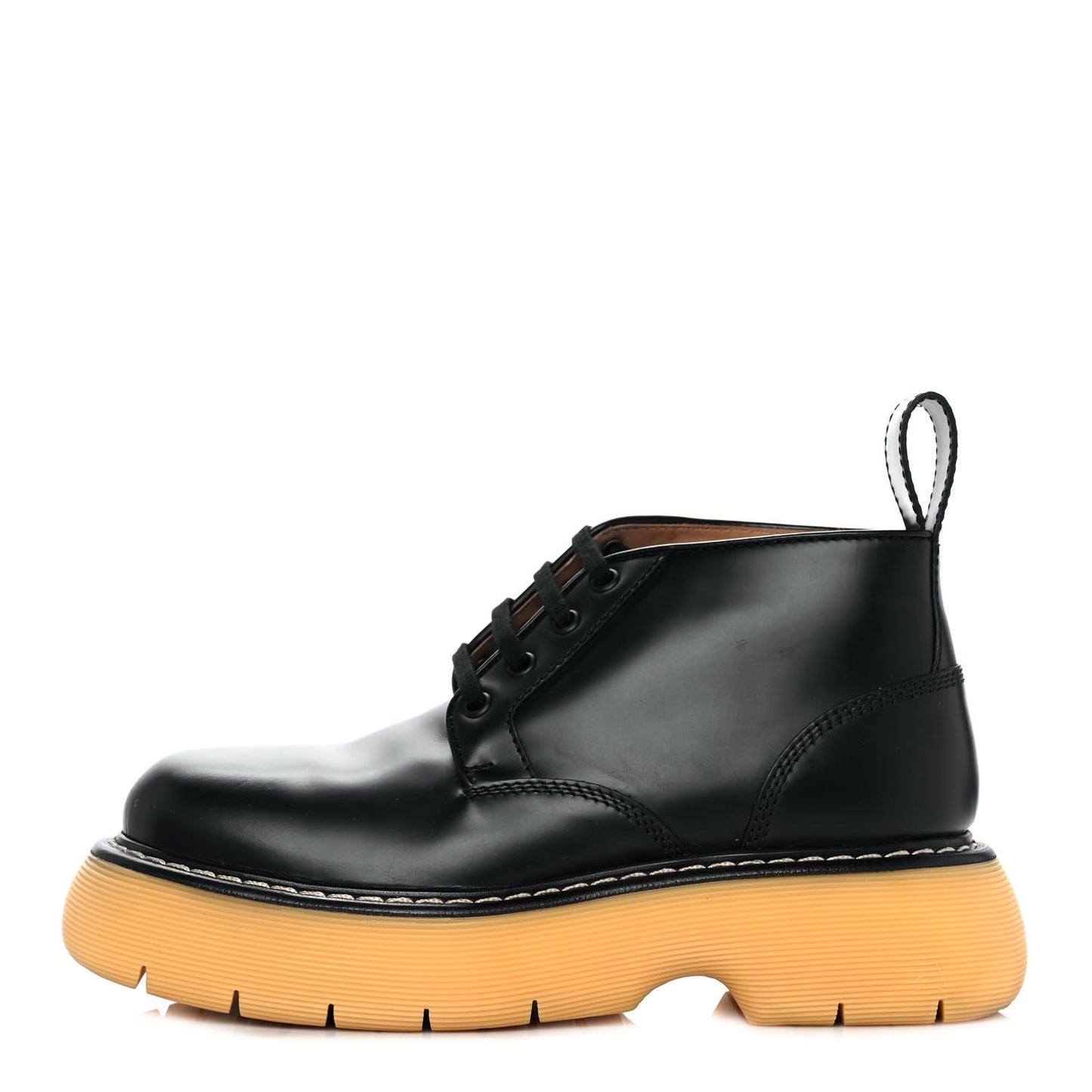Calfskin The Swell Lace Up Ankle Boots 39 Black Natural Rubber