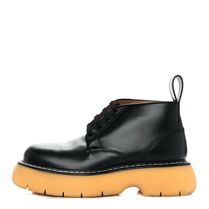 Bottega Veneta Calfskin The Swell Lace Up Ankle Boots 39 Black Natural Rubber 1 of 7