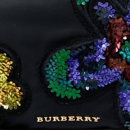 Burberry Nylon Sequin Floral Pouch Black Multicolor 8 of 11