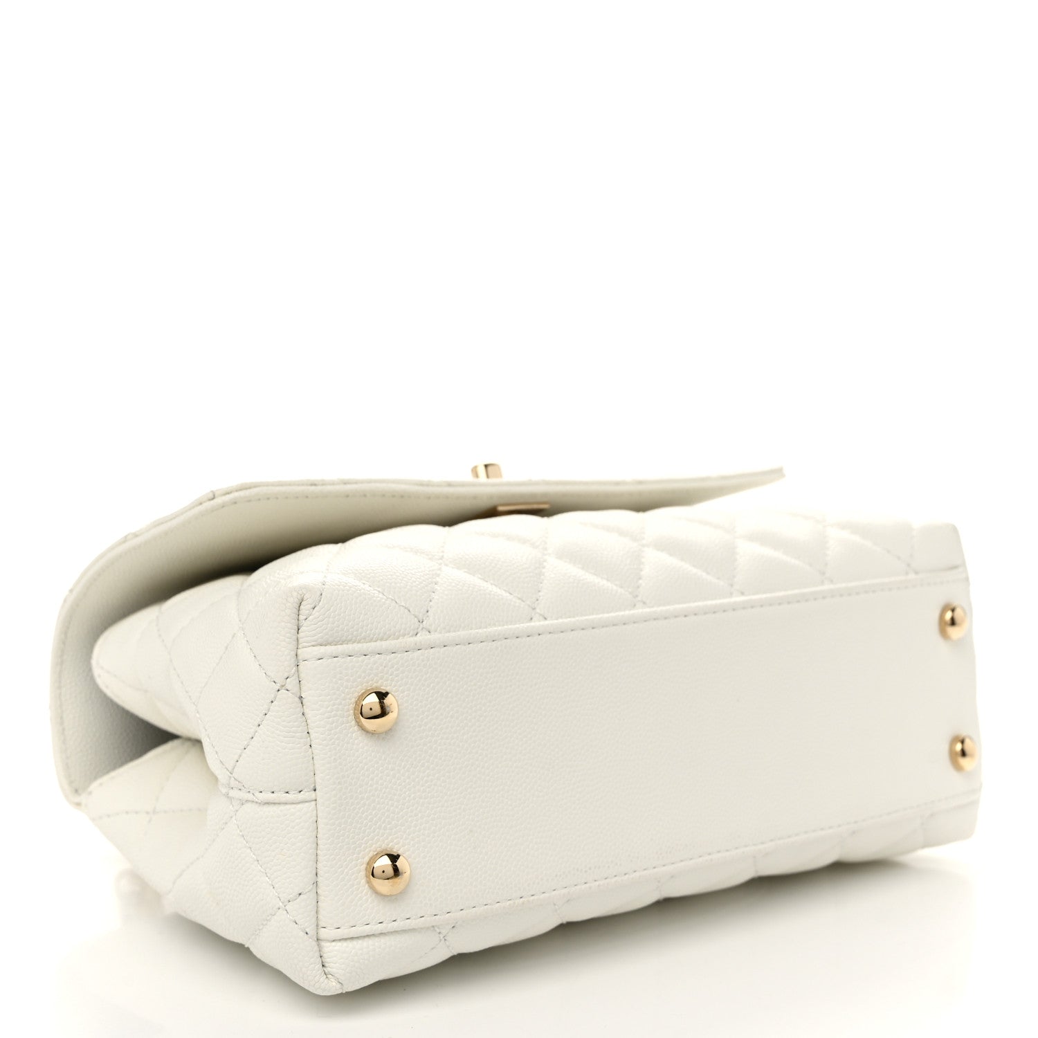 Chanel Caviar Quilted Mini Coco Handle Flap White 4 of 10
