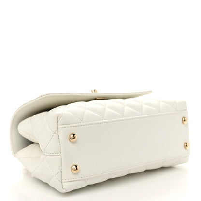 Chanel Caviar Quilted Mini Coco Handle Flap White 4 of 10